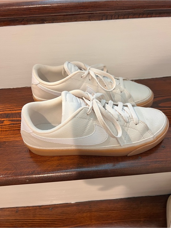 Nike Shoes - Nike Women’s Court Legacy Off-White Low-Top  Leather Sneakers with Gum Sole